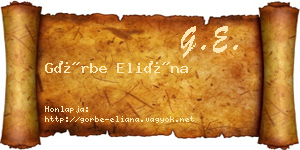 Görbe Eliána névjegykártya